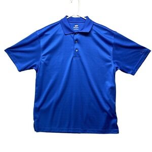 TOP-FLITE Polo Shirt‎ Mens Large Blue Collared Golf Performance Moisture Wicking